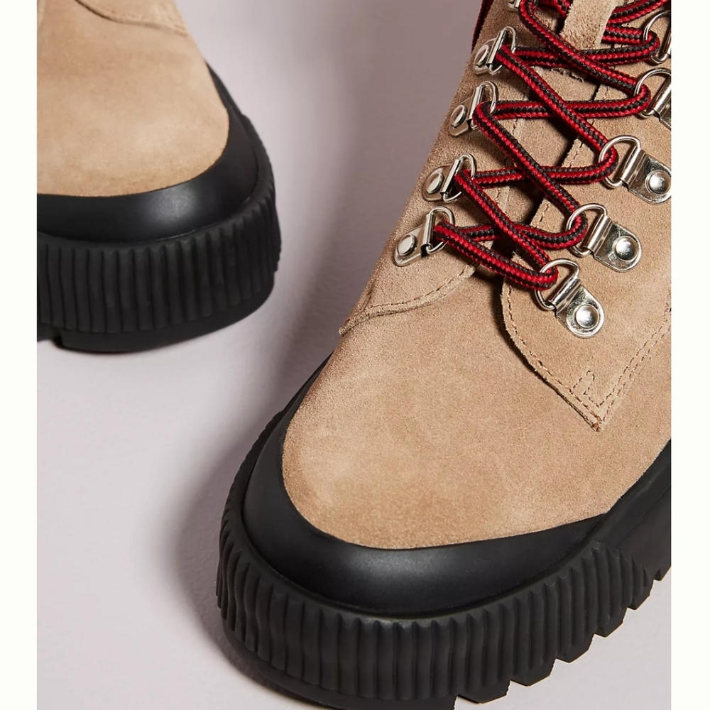 Jeffeey Campbell Finches Hiking Boots - Dark Beige Suede - Picture 3 of 13